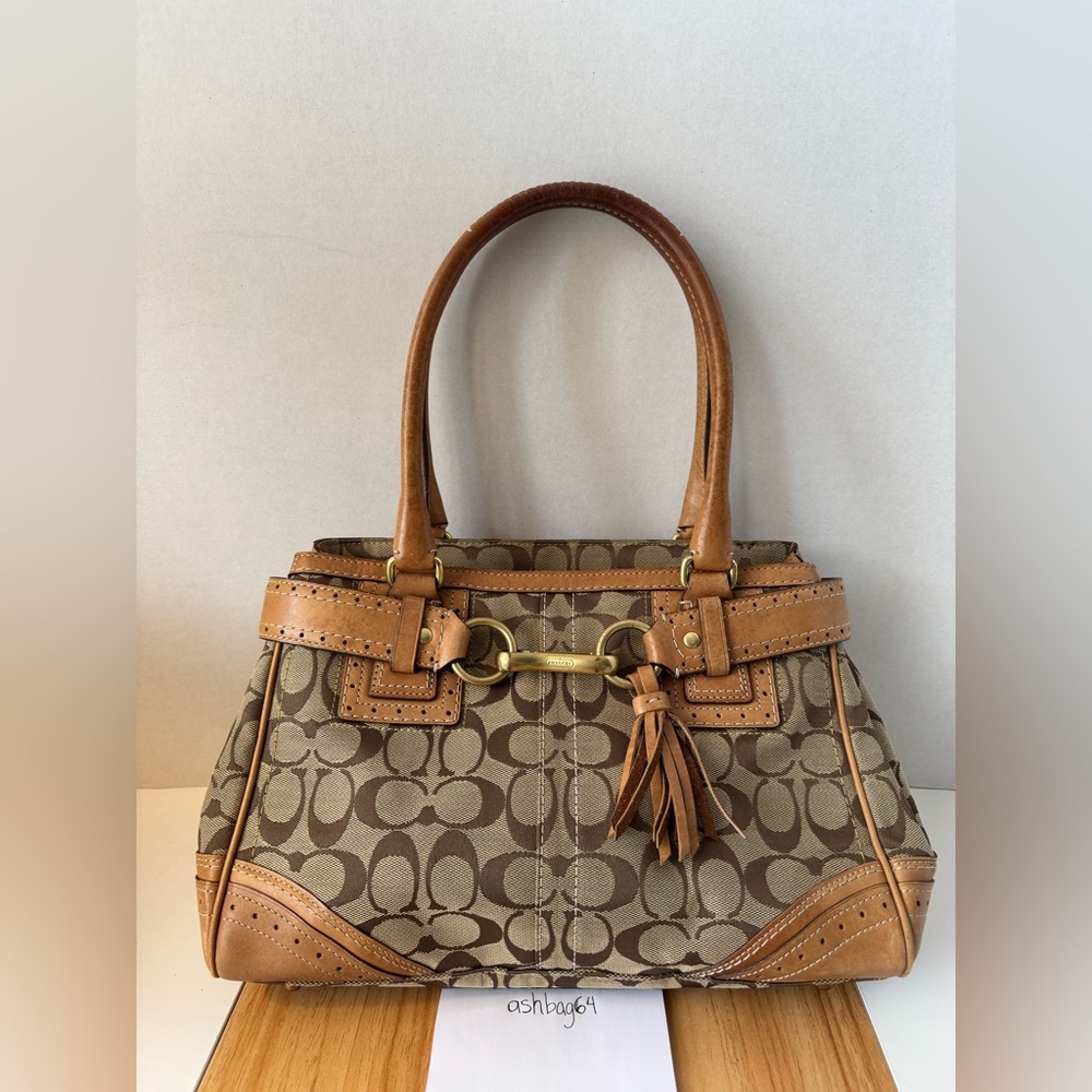 SOLD Coach Signature Jacquard & Leather Tote – Style 10507 – Authentic